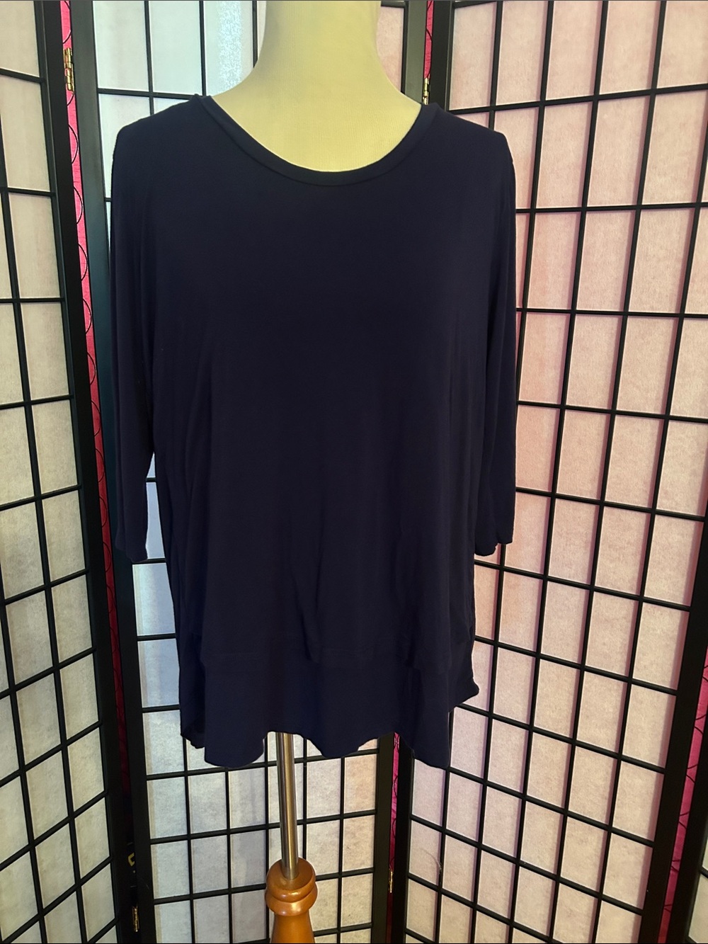 Latched Mama Navy Long Sleeve Tunic Top maternity/nursing